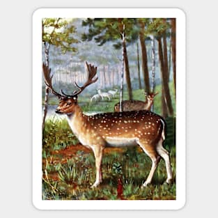 Deer Colorful Vintage Sticker